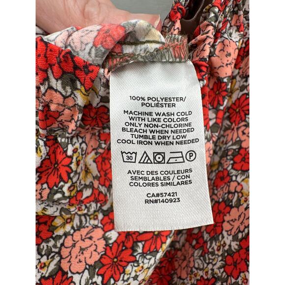 Loft Skirt Womens XSP Red Floral Maxi Cottagecore Tiered Boho Bohemian Capsule - Picture 4 of 9